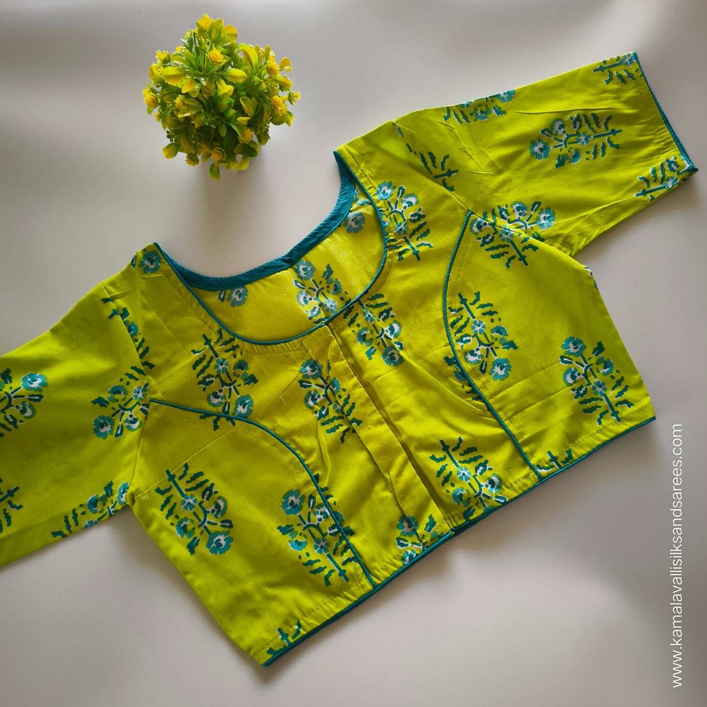 Lemon Green Colour Readymade Blouse