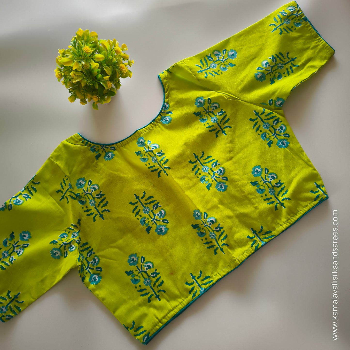 Lemon Green Colour Readymade Blouse