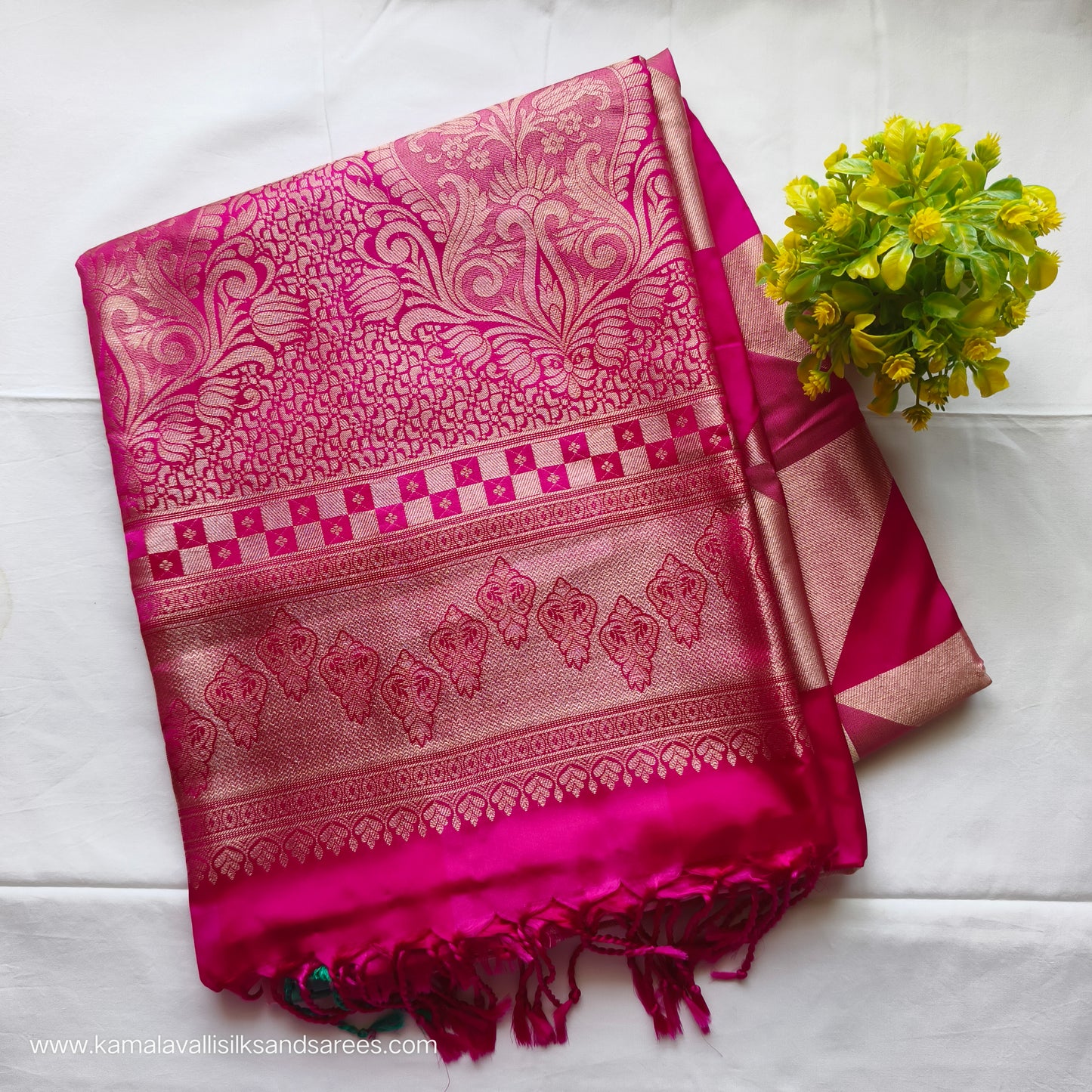 Semi Soft Silk Saree Rose Colour