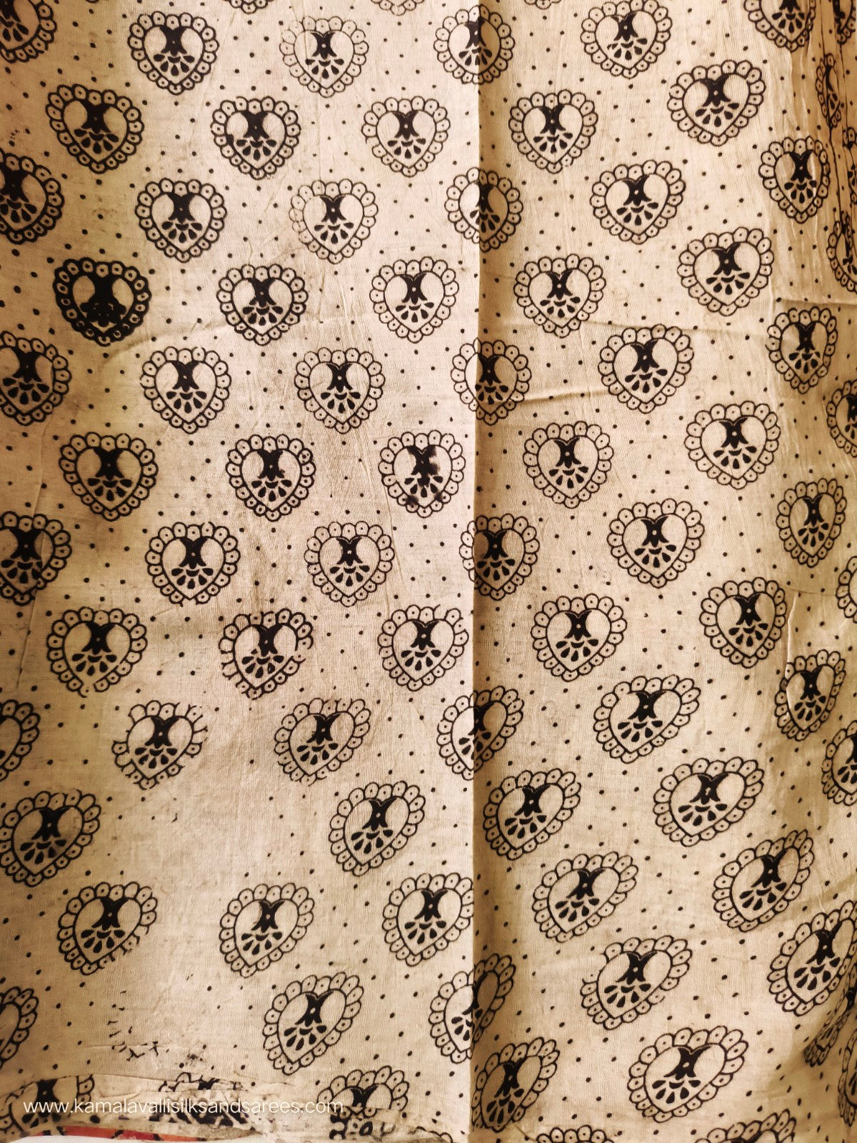 Kalamkari Cotton Saree Orange Colour