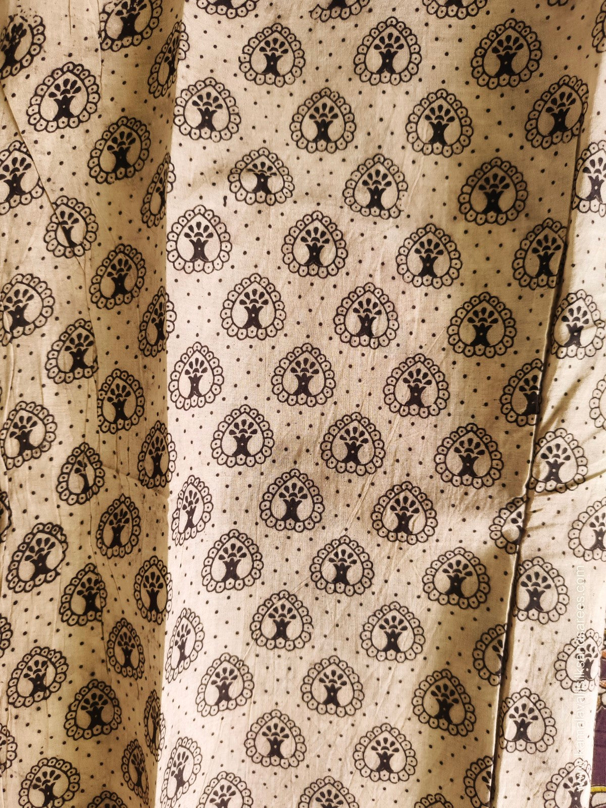 Kalamkari Cotton Saree Purple Colour