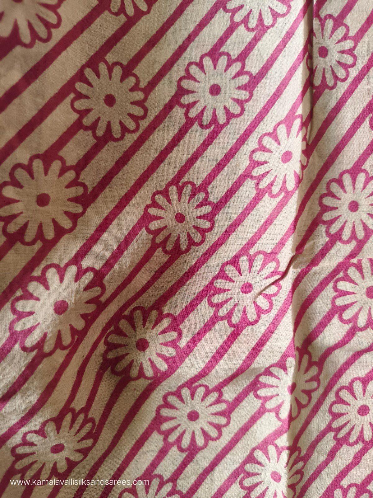 Kalamkari Cotton Saree Sandal with Orange and Pink Colour