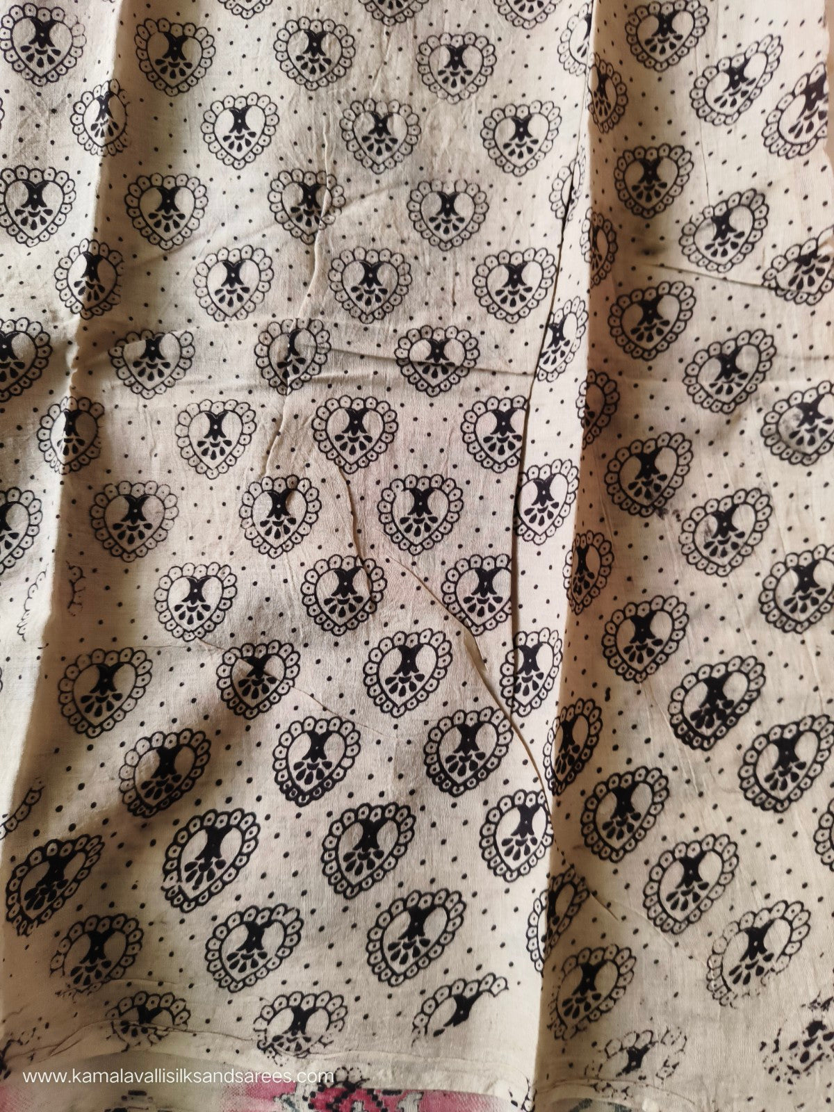 Kalamkari Cotton Saree bottle Green Colour