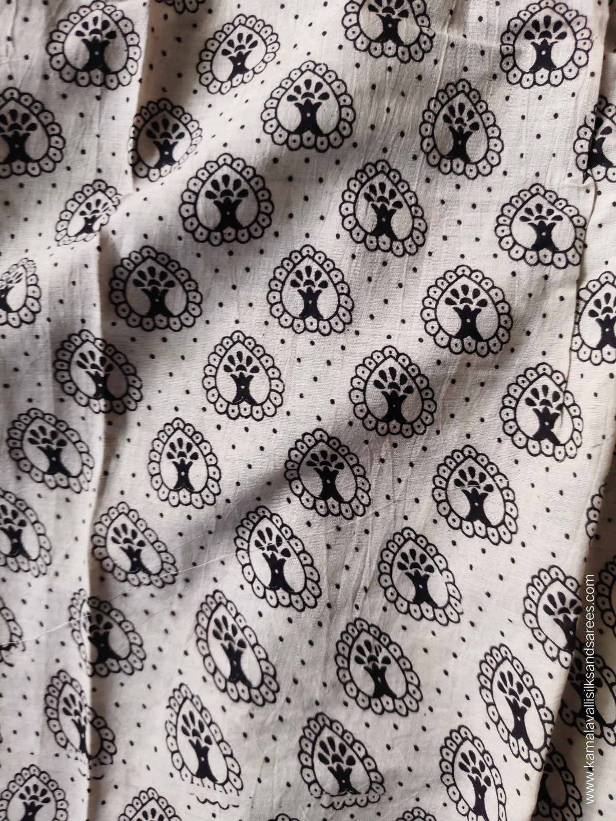 Kalamkari Cotton Saree Blue Colour