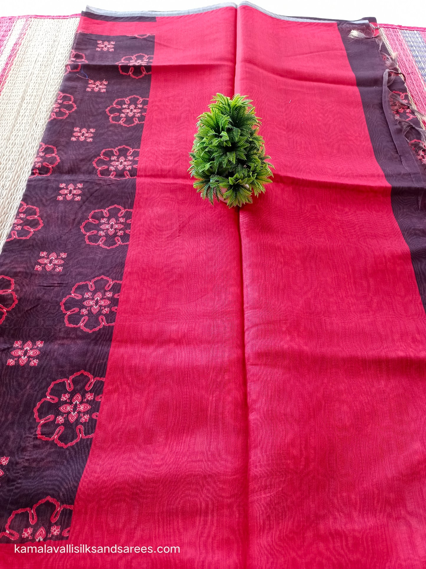 Chanderi Cotton Saree Chocolate Brown Colour
