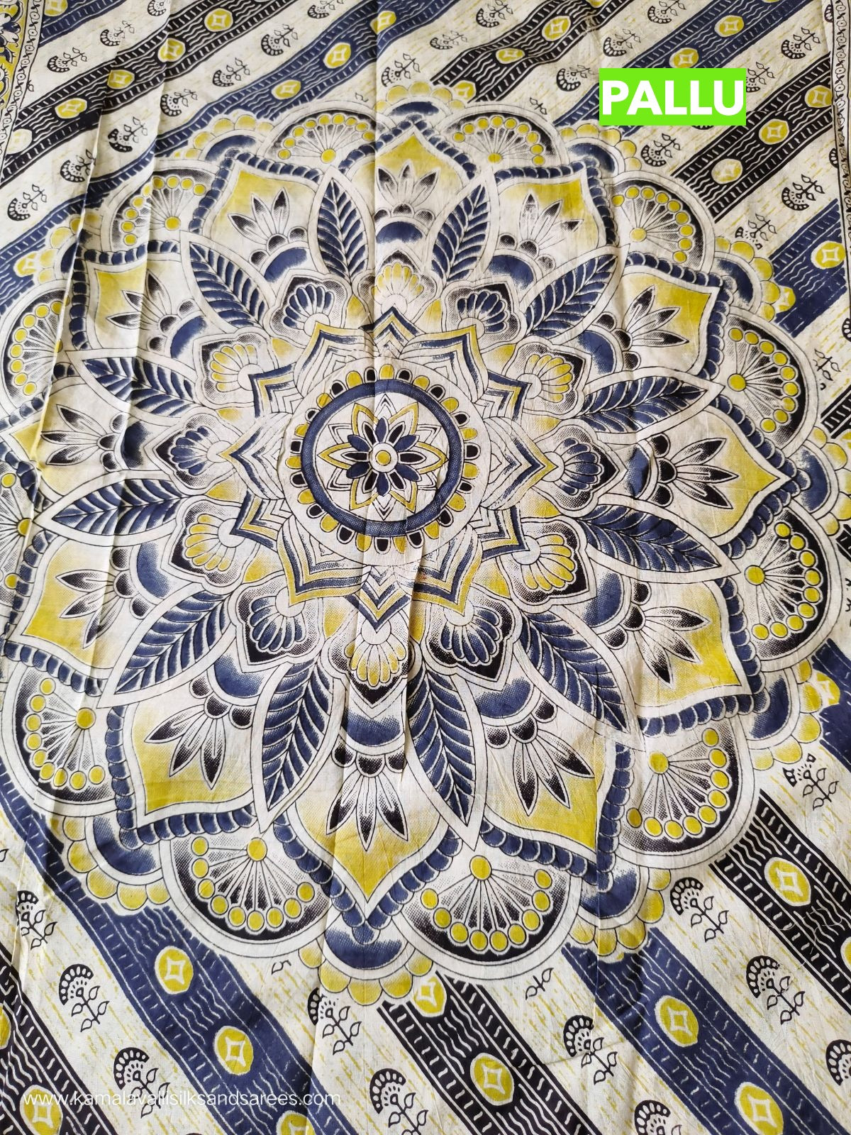 Kalamkari Cotton Saree Blue Colour
