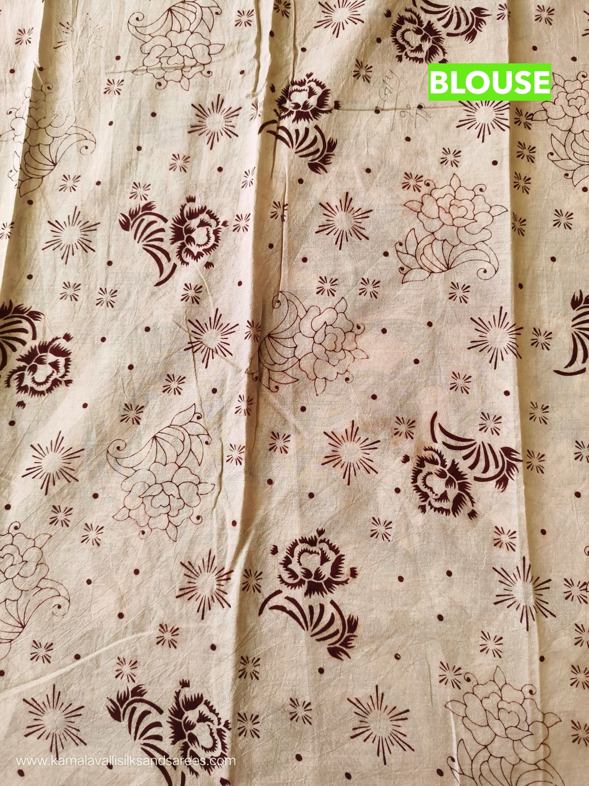 Kalamkari Cotton Saree Half White Colour