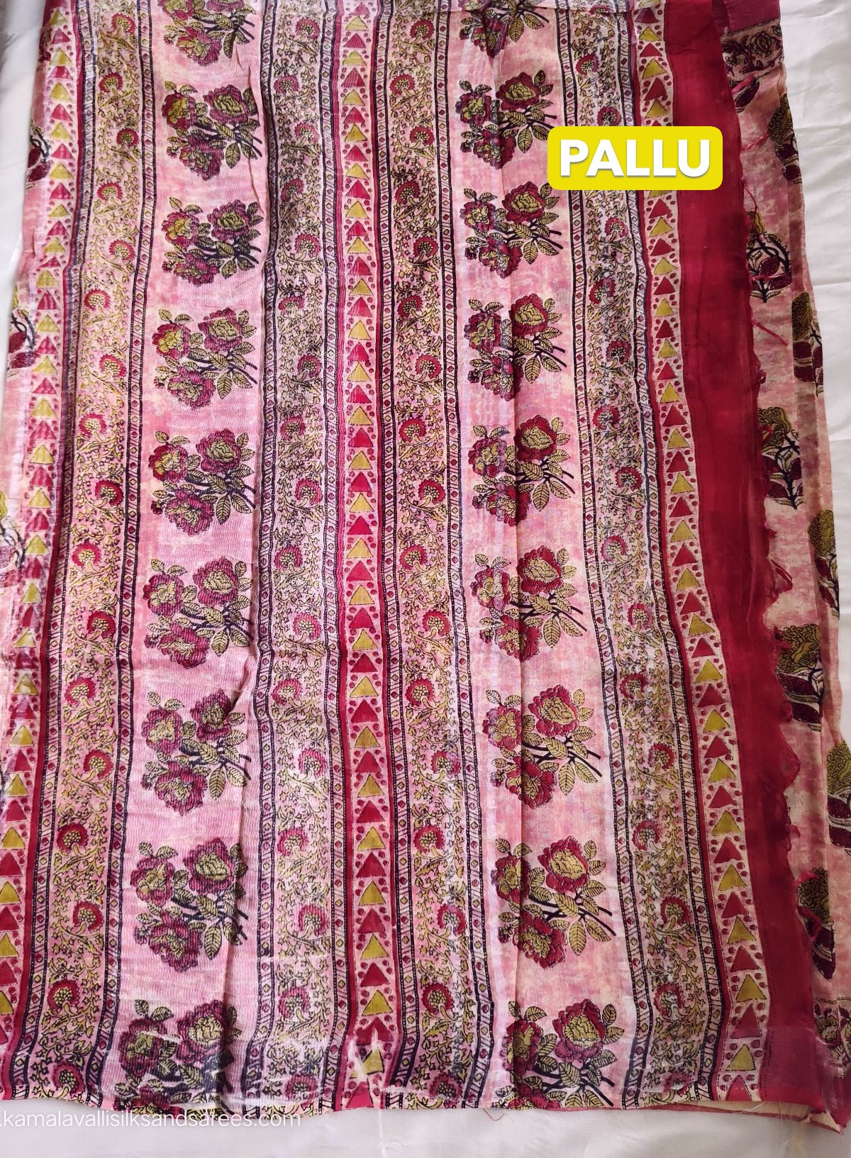 Pure Linen Cotton Saree Pastel Pink Colour with Zari Border