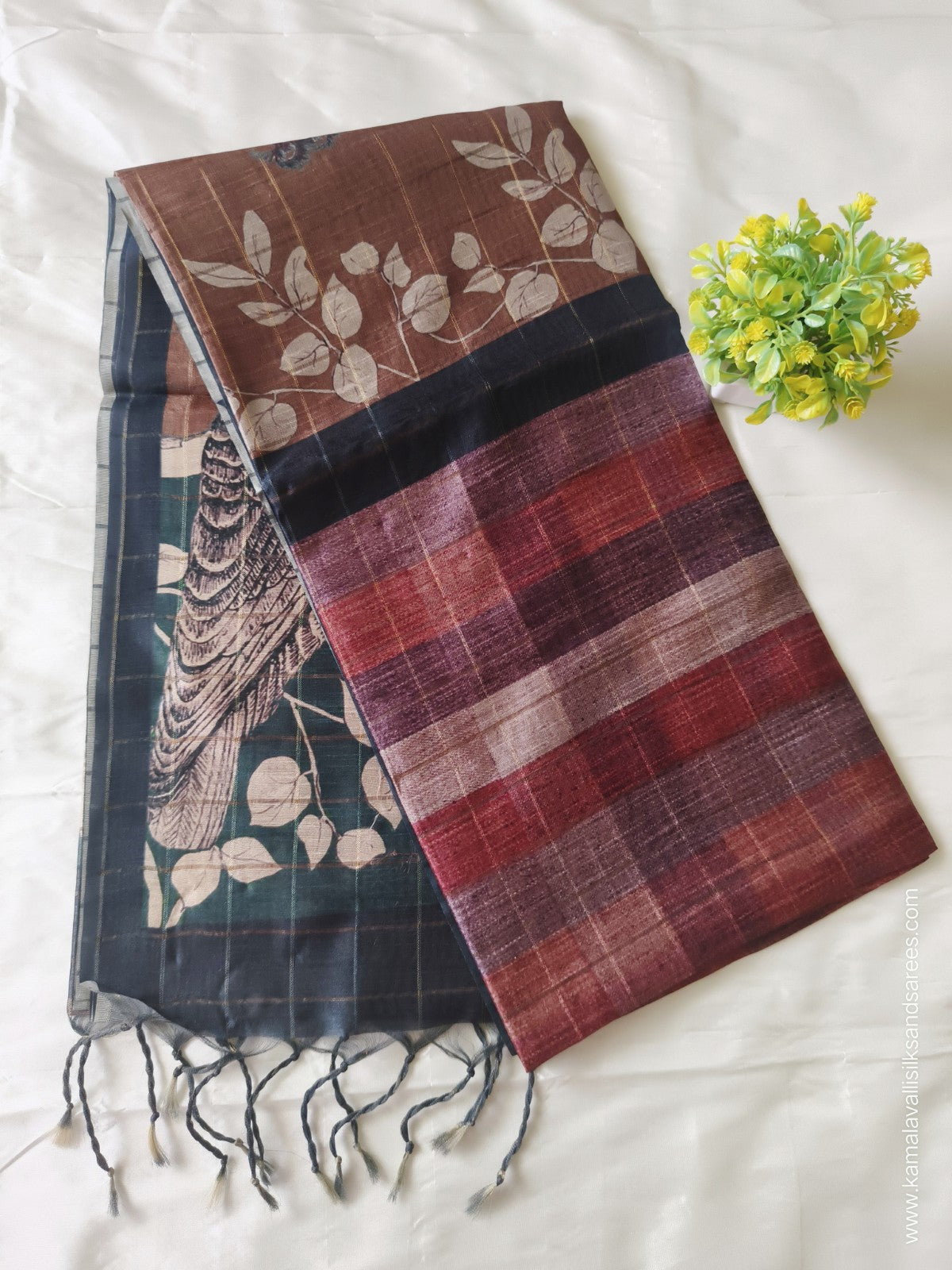 Semi Tussar Saree multi Colour