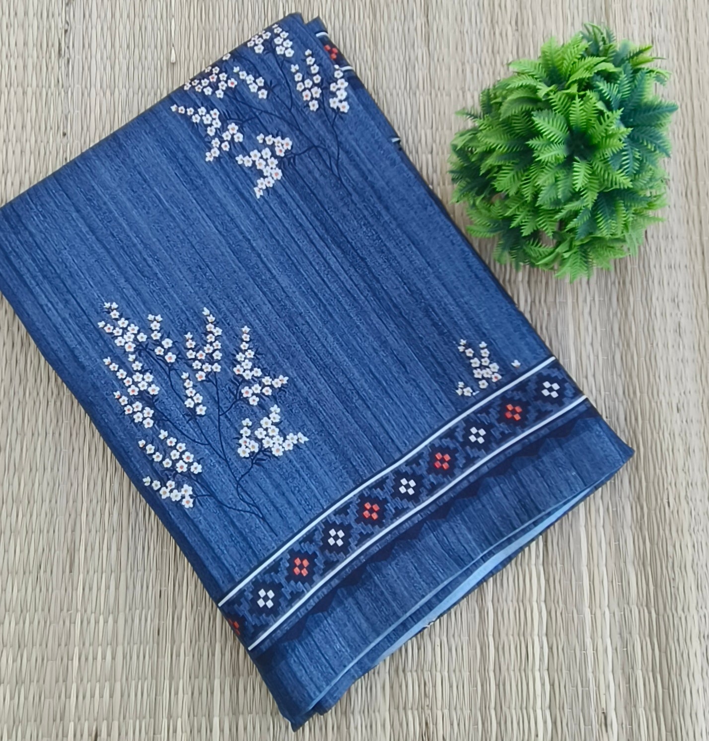 Fancy Jute Cotton Saree Grey colour