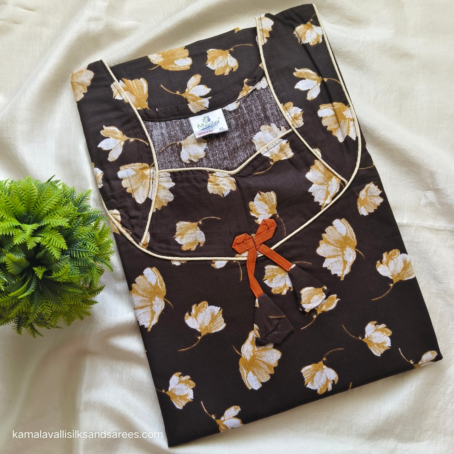 Cotton Nighty Charcoal Grey colour