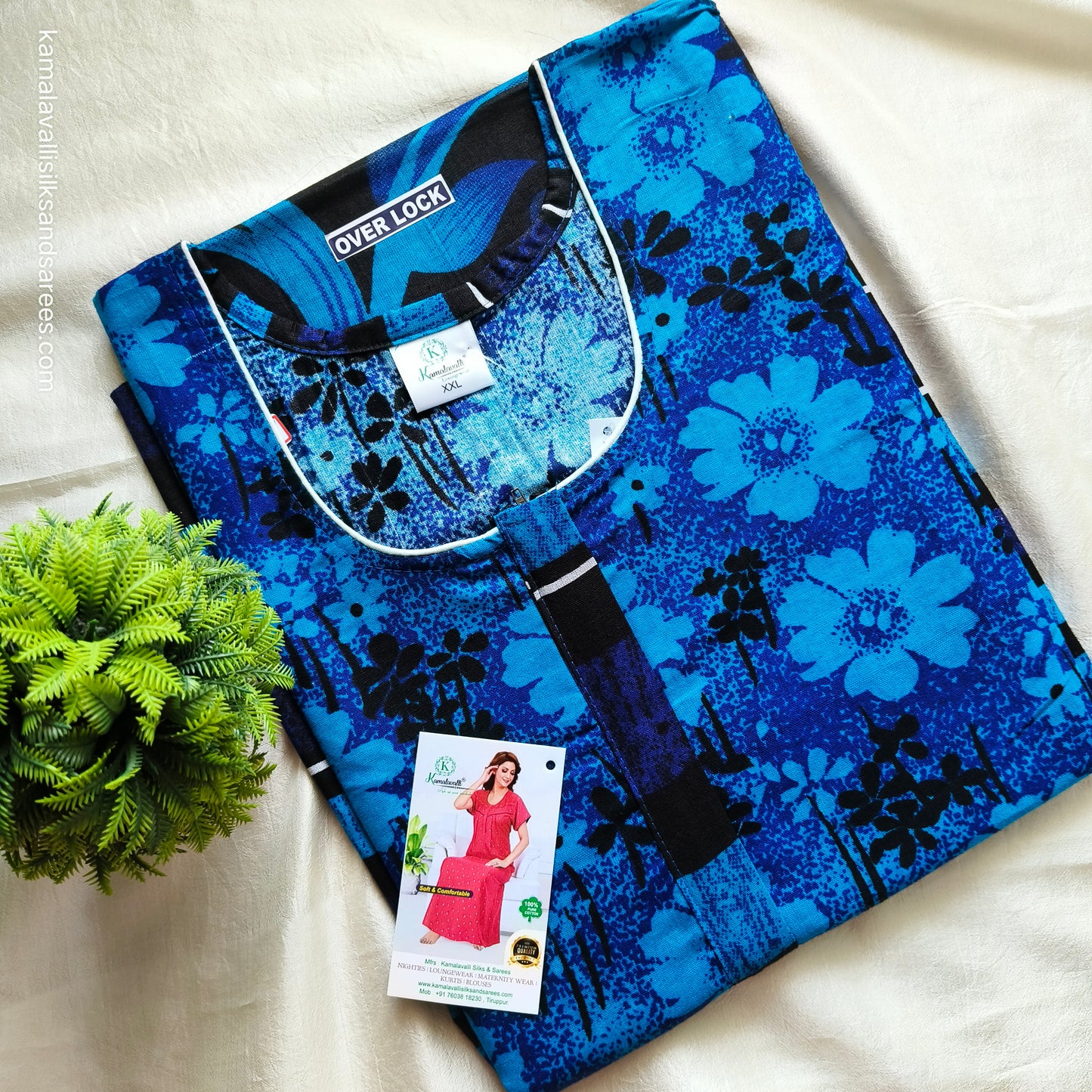 Feeding nighty Center Long Zip 13-14" inches Blue colour