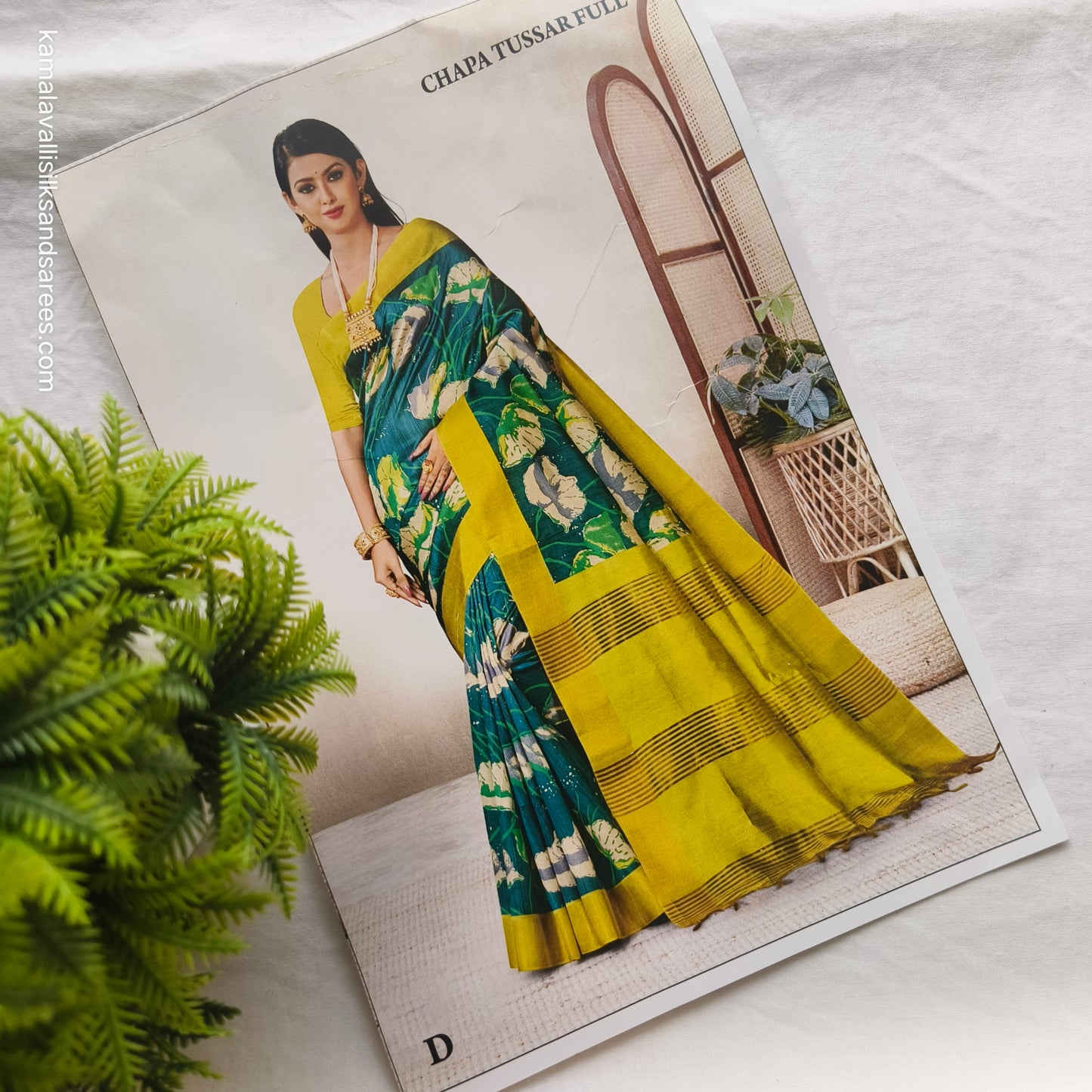 Tussar Saree Green colour