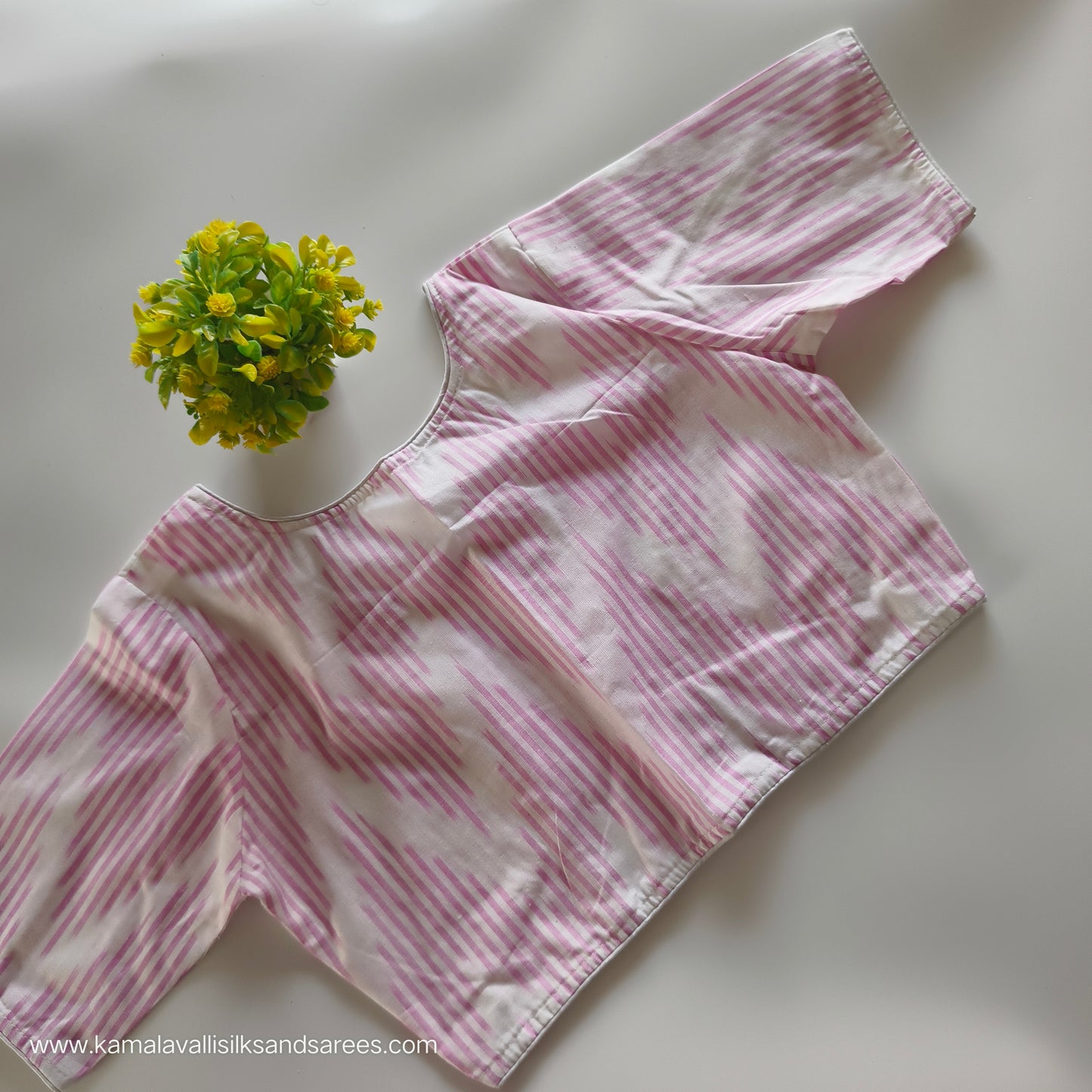 White and Pink Colour Readymade Blouse
