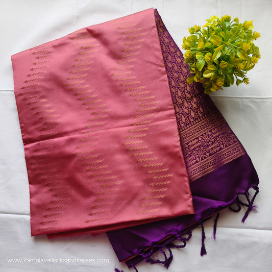 Semi Soft Silk Saree Peach Colour