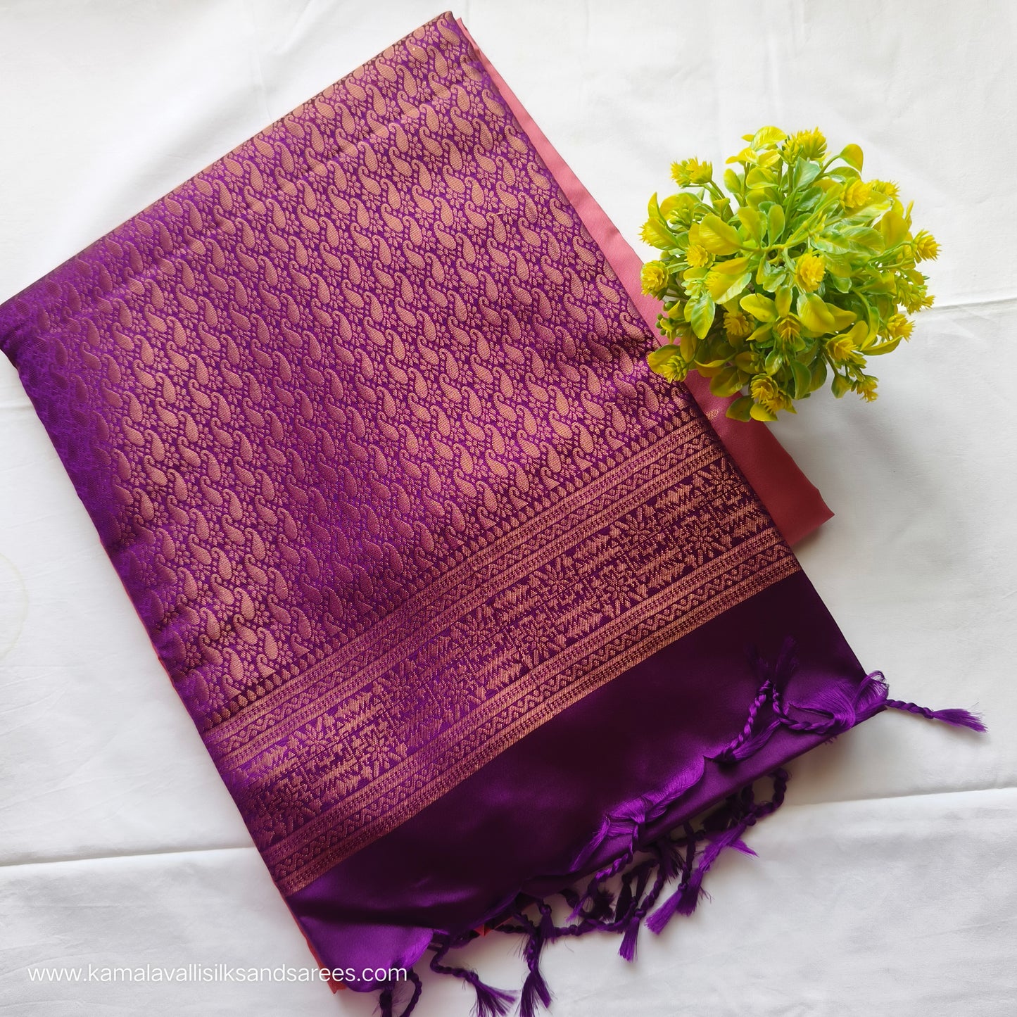Semi Soft Silk Saree Peach Colour