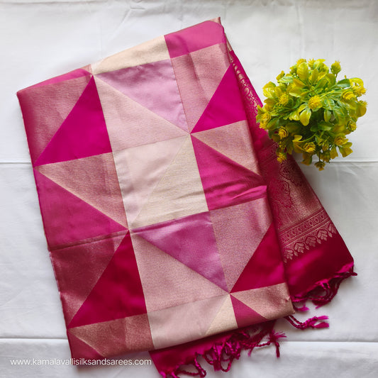 Semi Soft Silk Saree Rose Colour