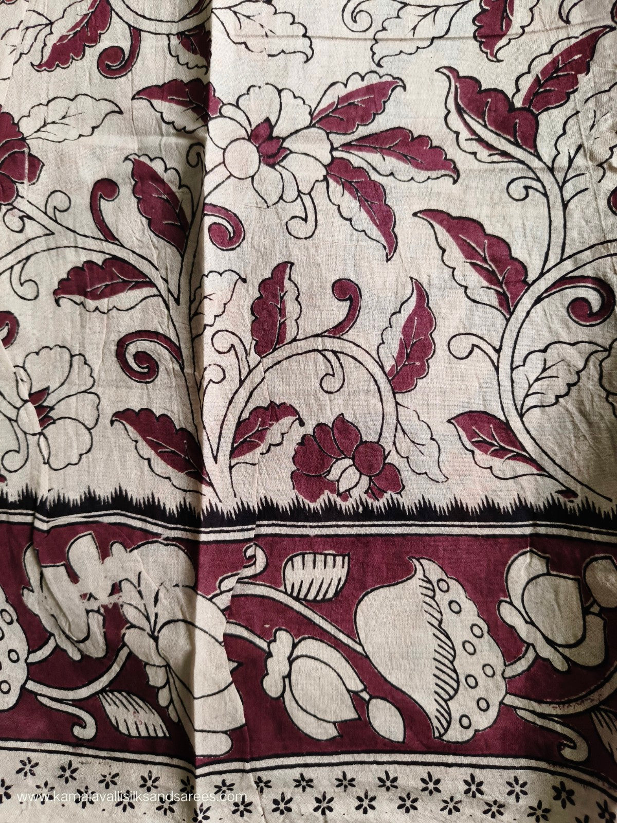 Kalamkari Cotton Saree Pink Colour