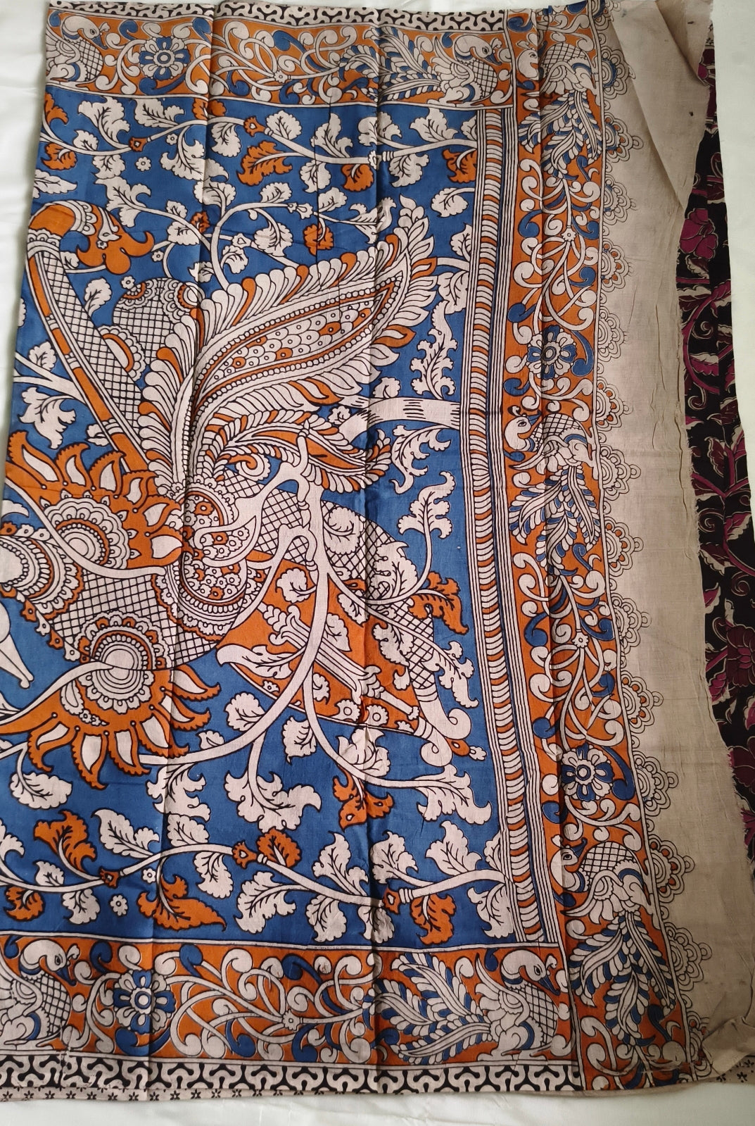 Kalamkari Cotton Saree Pink Colour