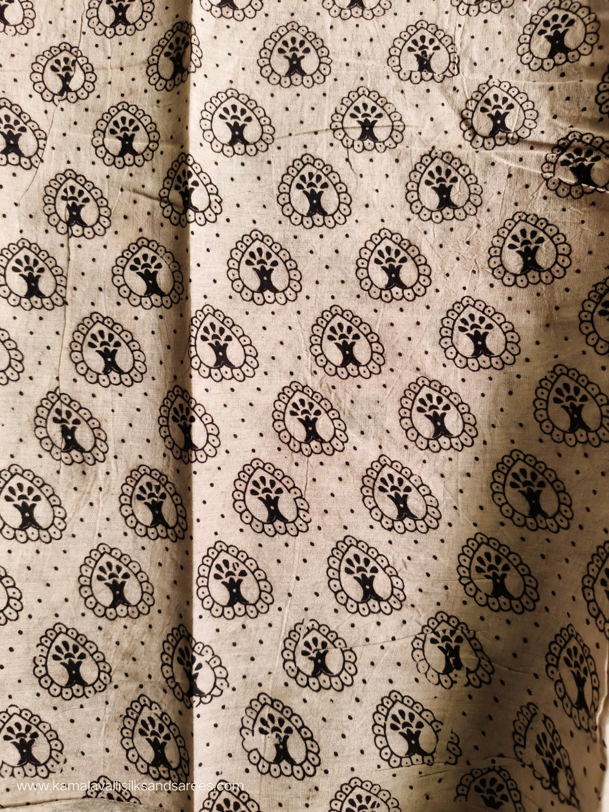 Kalamkari Cotton Saree Orange Colour