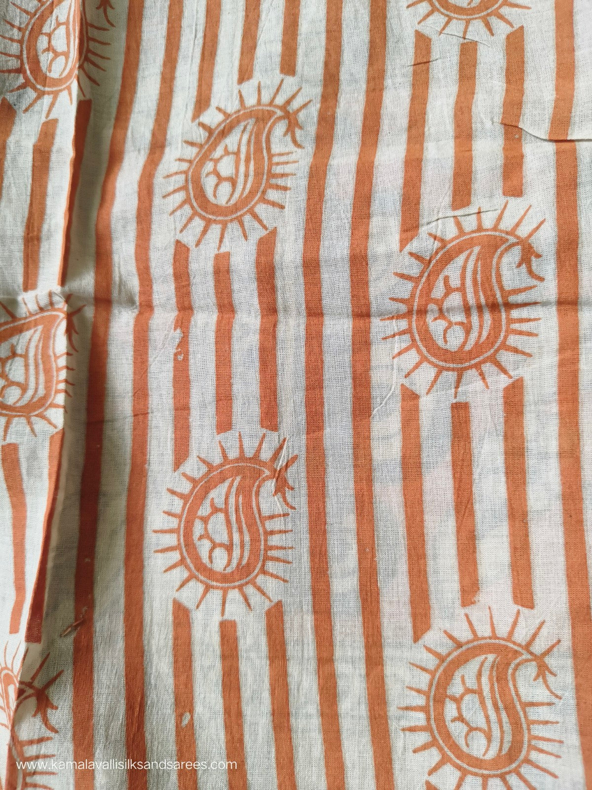 Kalamkari Cotton Saree multi Colour Blue and Orange