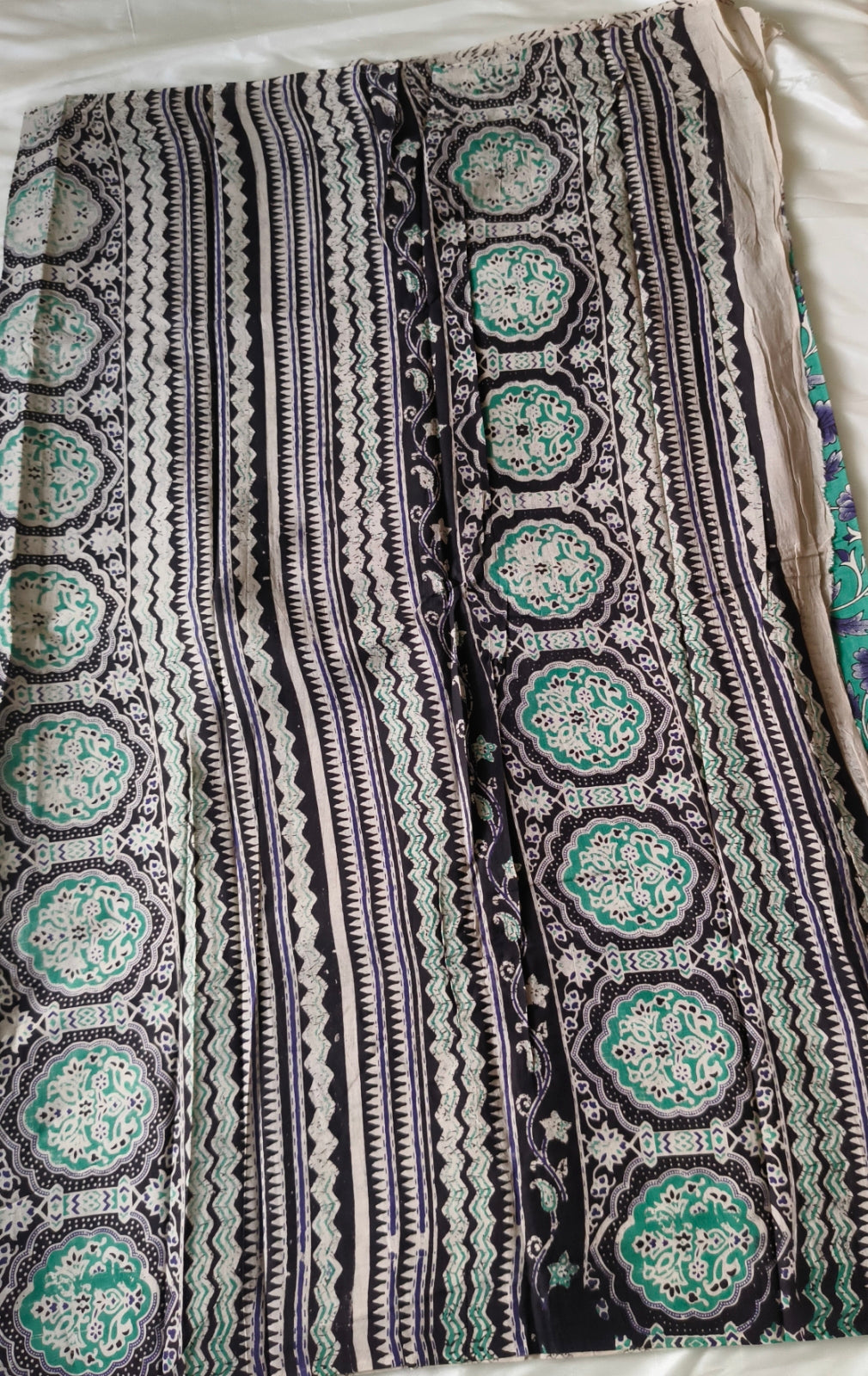 Kalamkari Cotton Saree Blue Colour