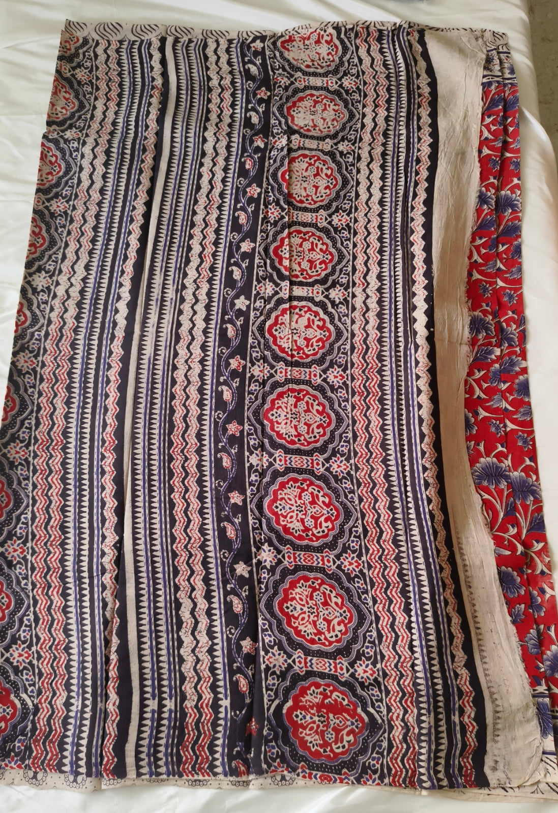 Kalamkari Cotton Saree Red Colour