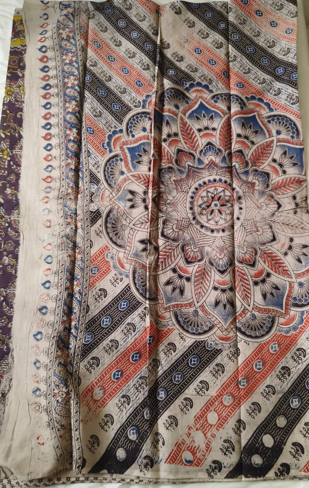 Kalamkari Cotton Saree Purple Colour