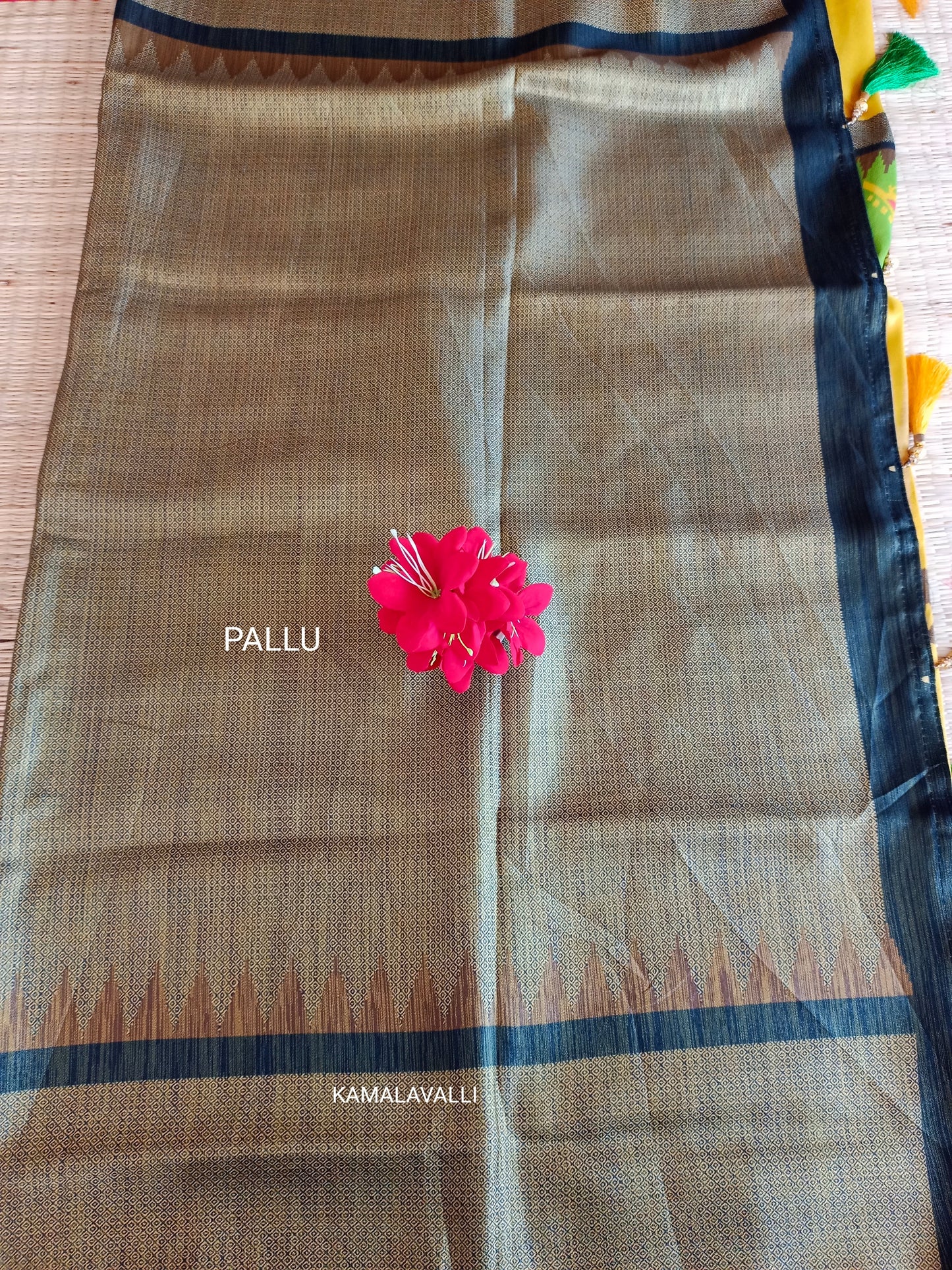 Linen Silk Saree Yellow Colour