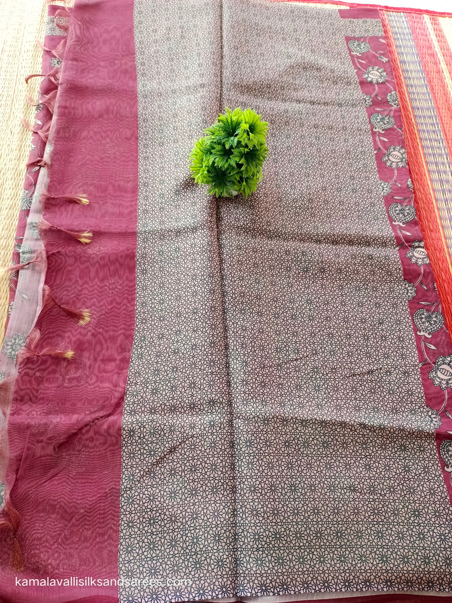 Chanderi Cotton Saree Brown Colour