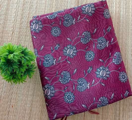 Chanderi Cotton Saree Brown Colour