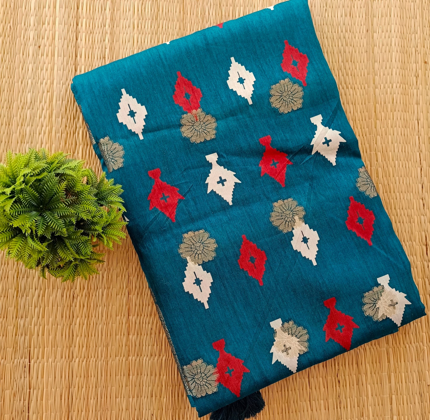 Tussar Georgette Saree Blue Colour