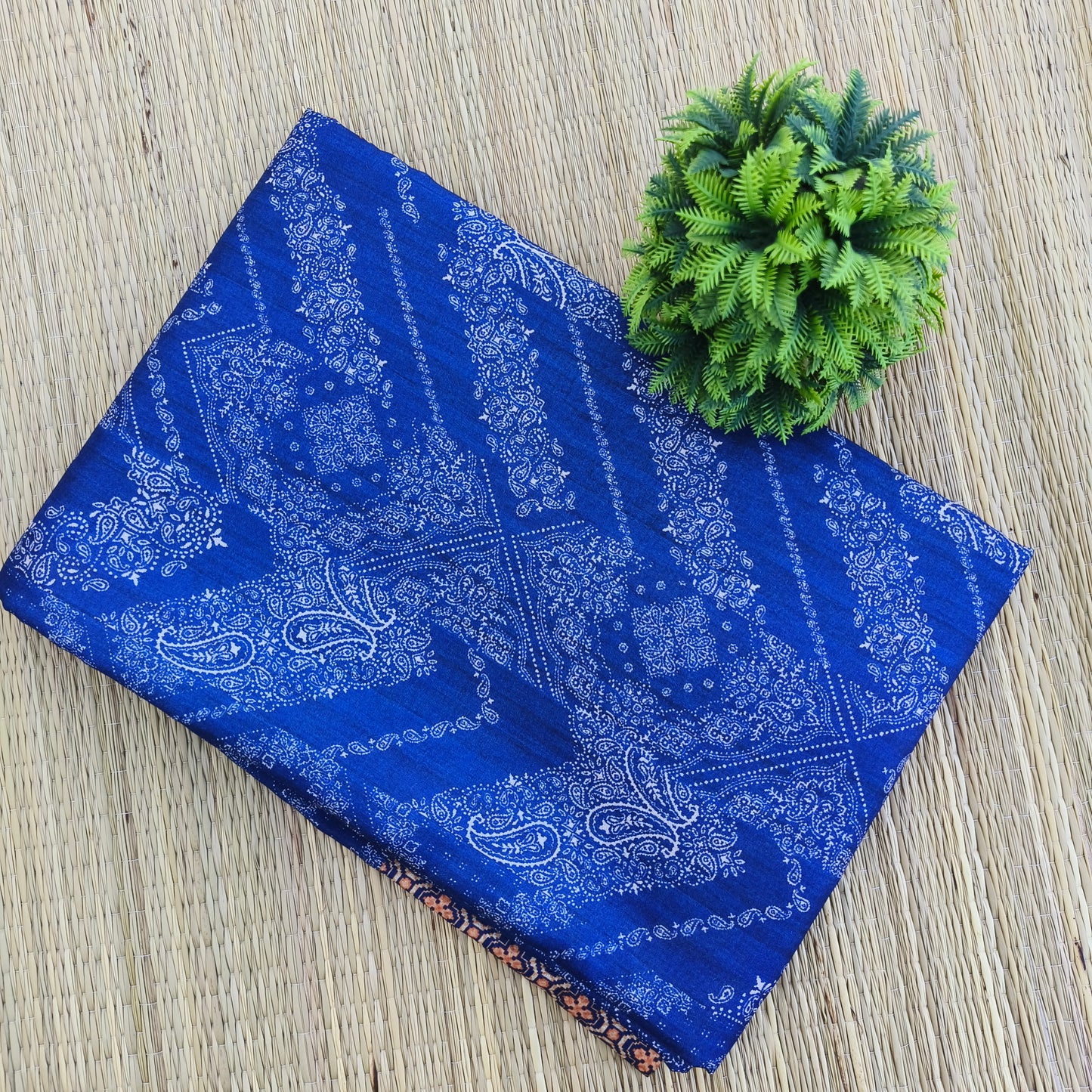 Fancy Chanderi Silk saree Blue colour