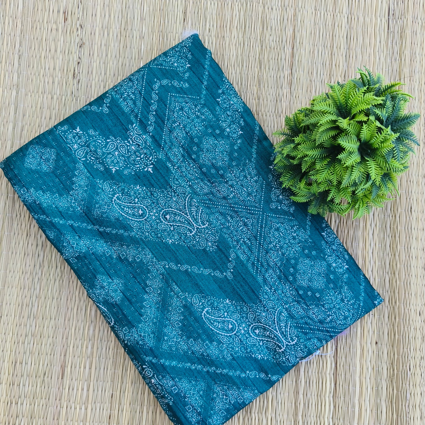 Fancy Chanderi Silk saree Green colour