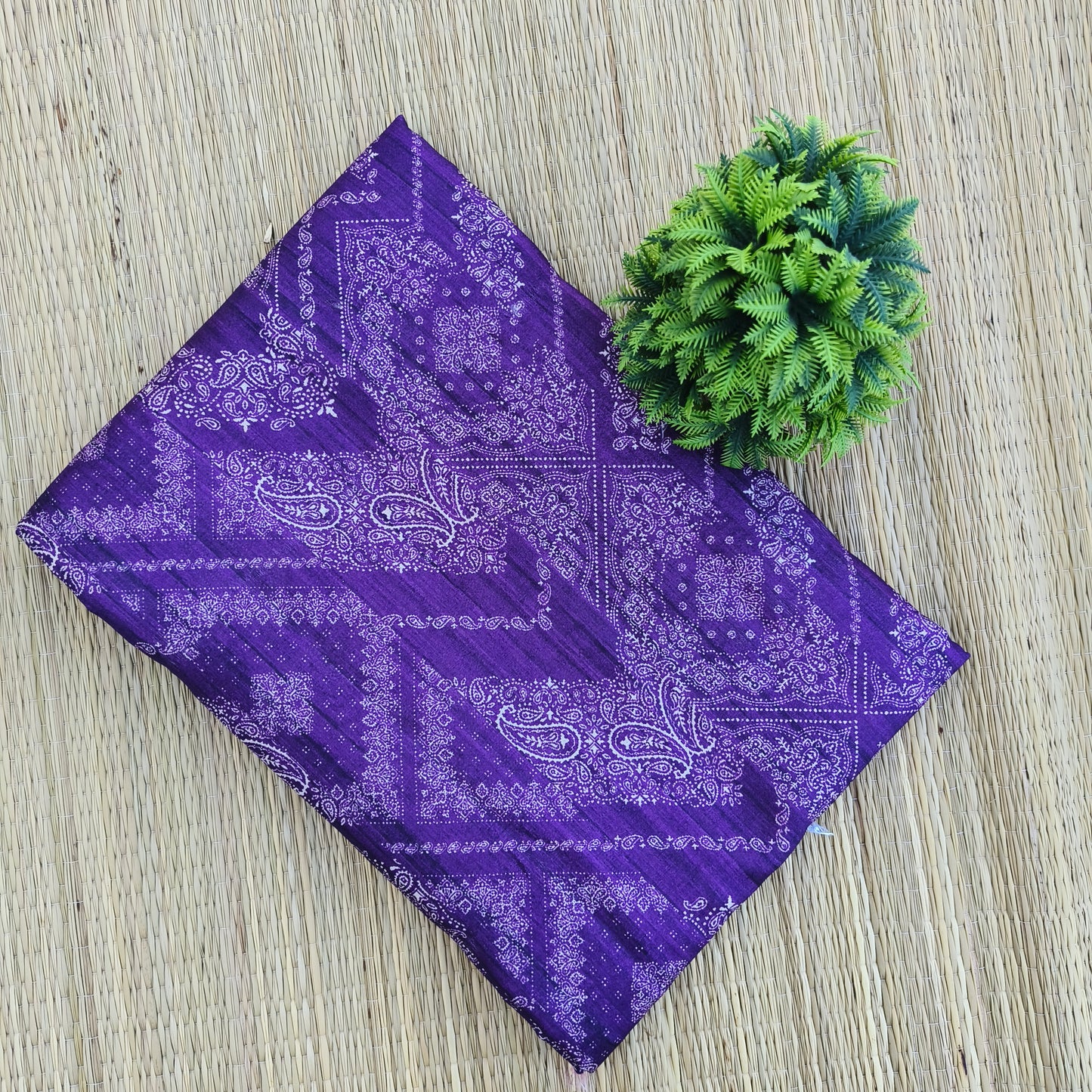 Fancy Chanderi Silk saree Purple colour