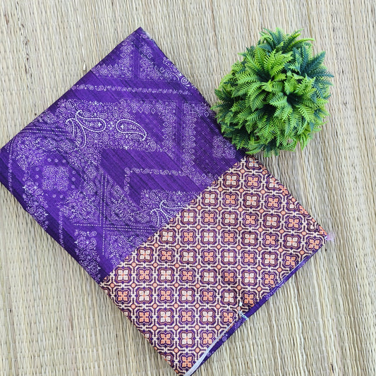Fancy Chanderi Silk saree Purple colour
