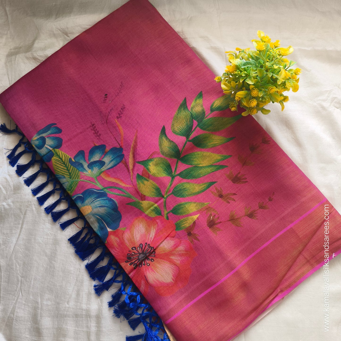 Digital Printed Tissue Linen Saree