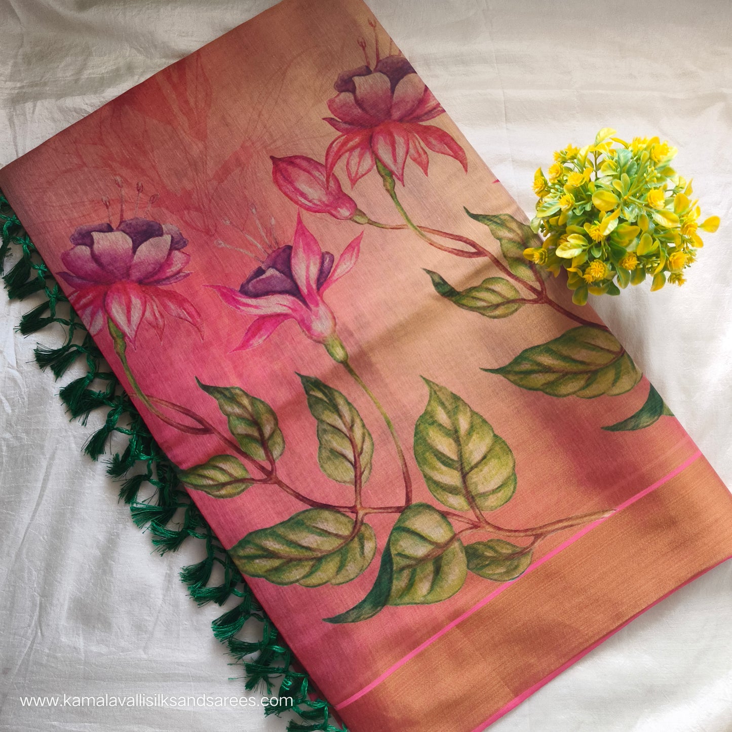 Digital Printed Tissue Linen Saree