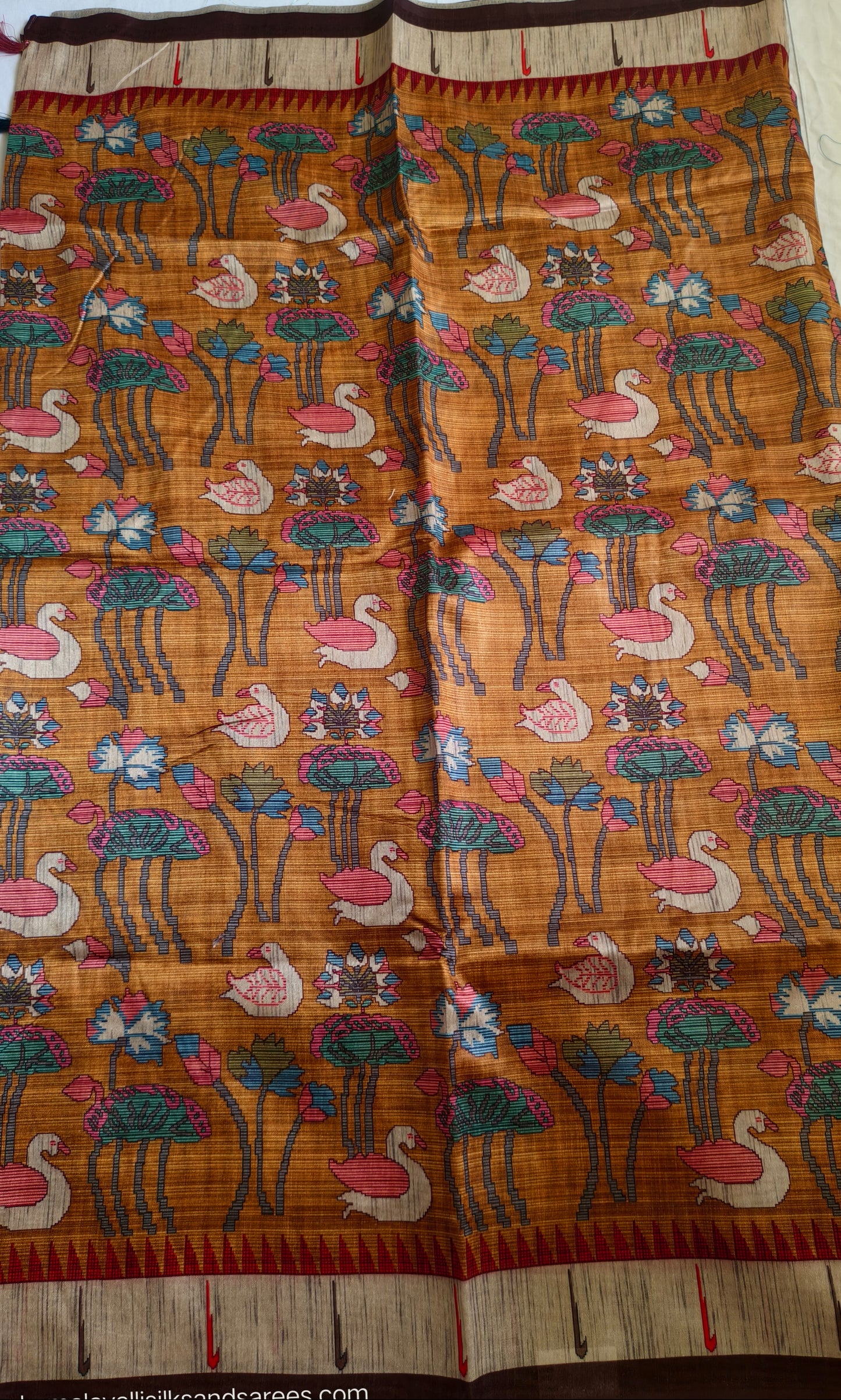 Jute Tussar Saree Mustard Colour