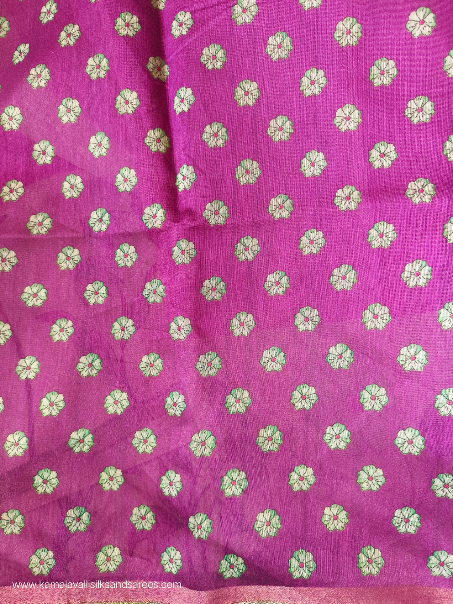 Chanderi Cotton Saree Rose Colour