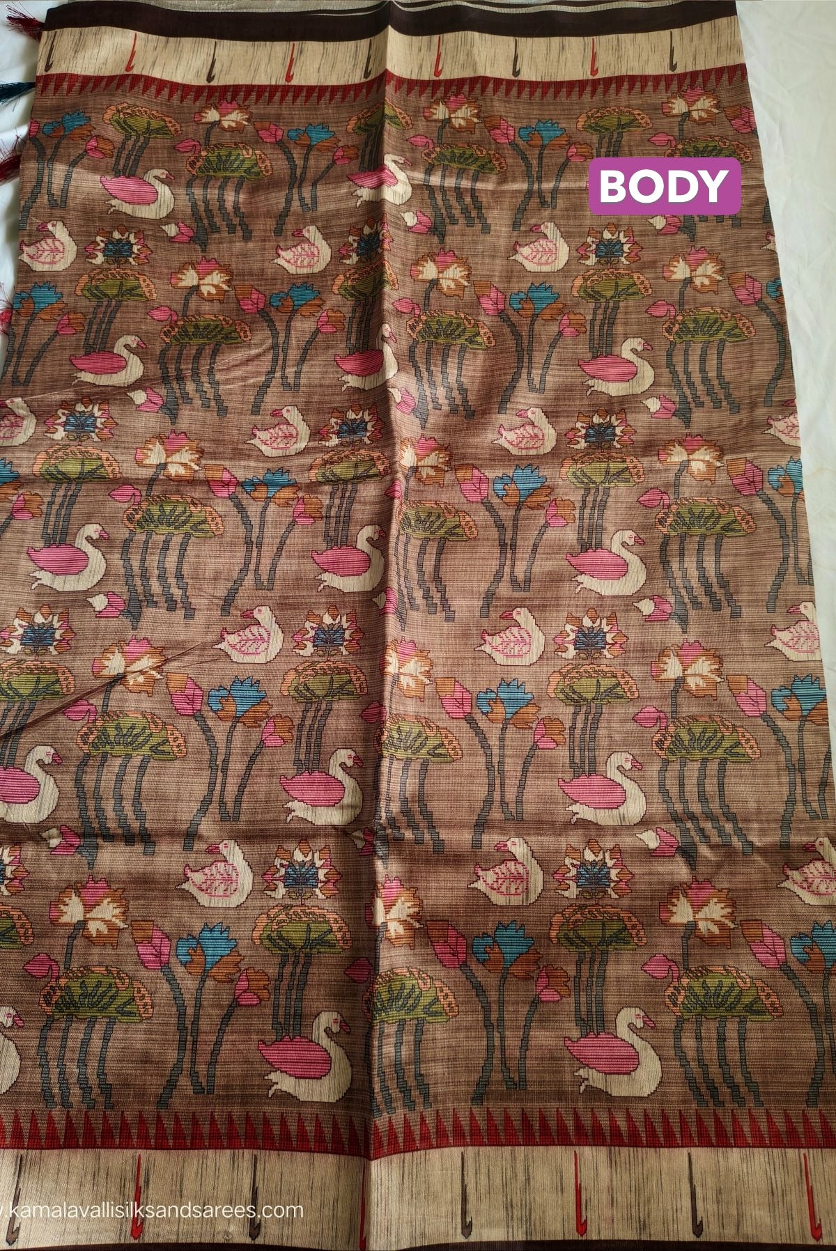 Jute Tussar Saree Grey Colour