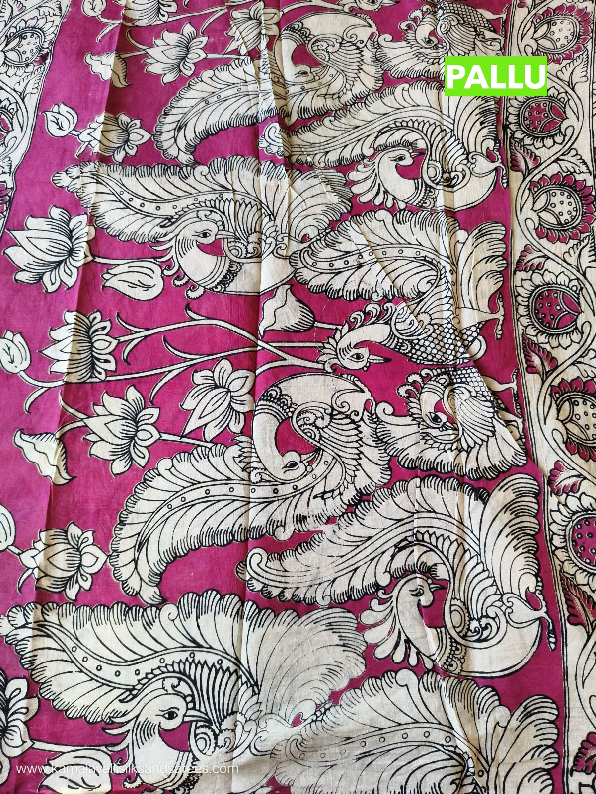 Kalamkari Cotton Saree Blue Colour