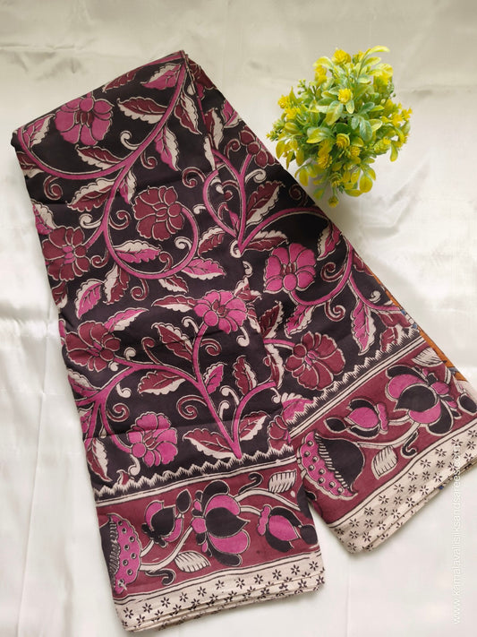 Kalamkari Cotton Saree Pink Colour