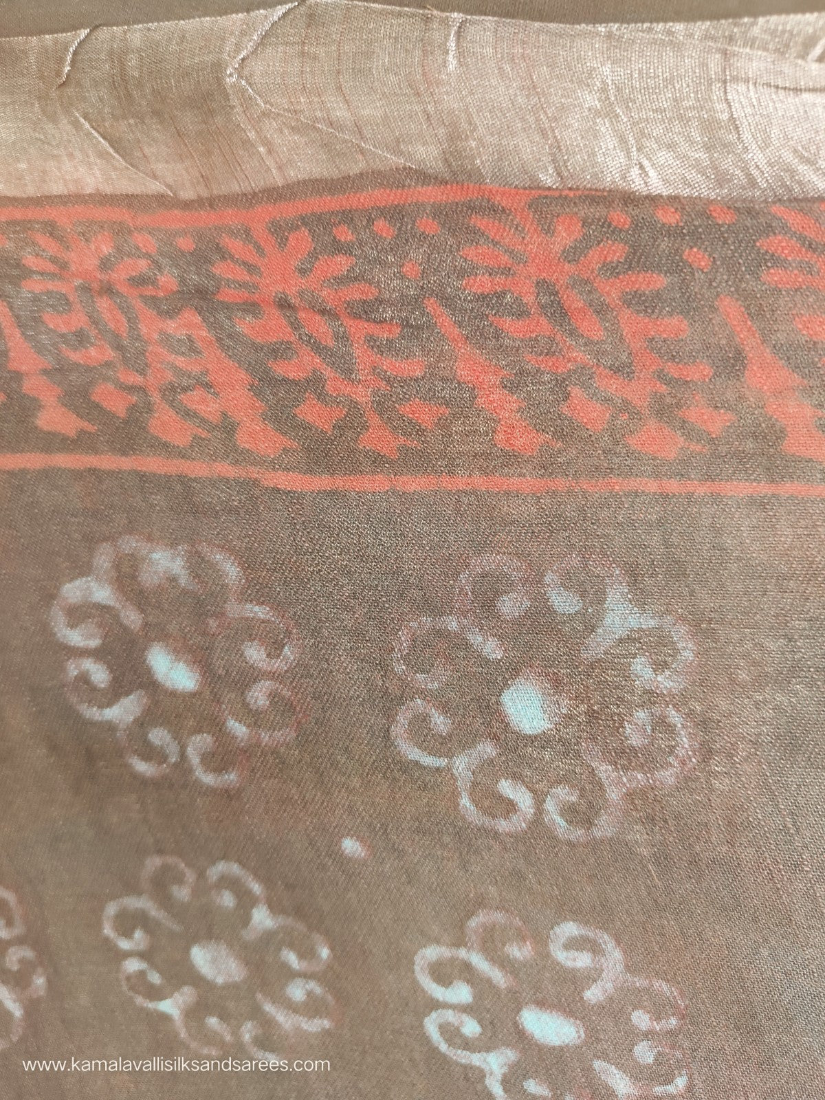 Pure Linen Cotton Saree Onion Red Colour with Zari Border