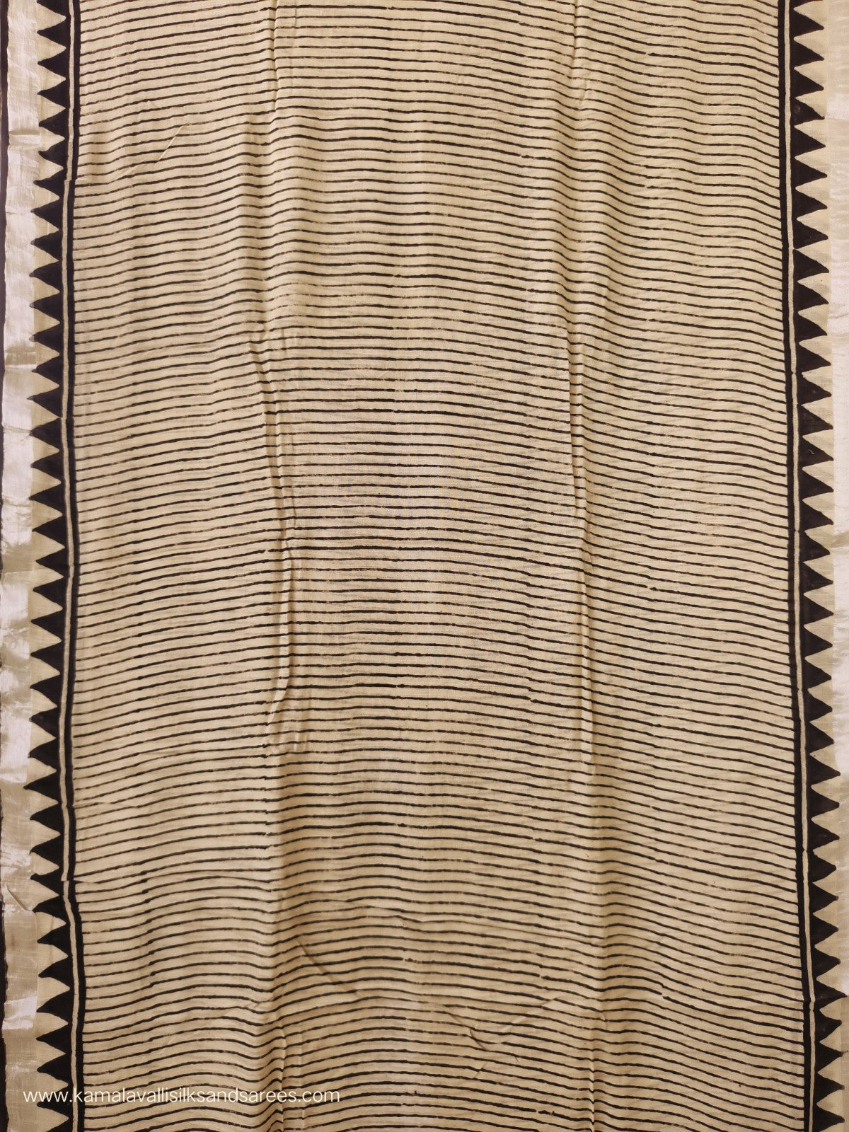 Pure Linen Cotton Saree Beige Colour with Zari Border