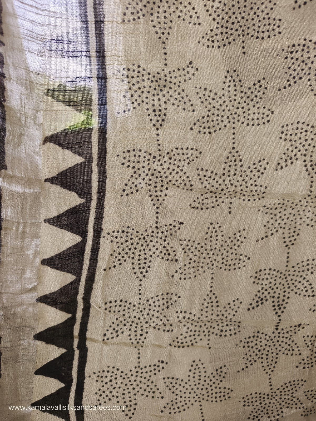 Pure Linen Cotton Saree Beige Colour with Zari Border