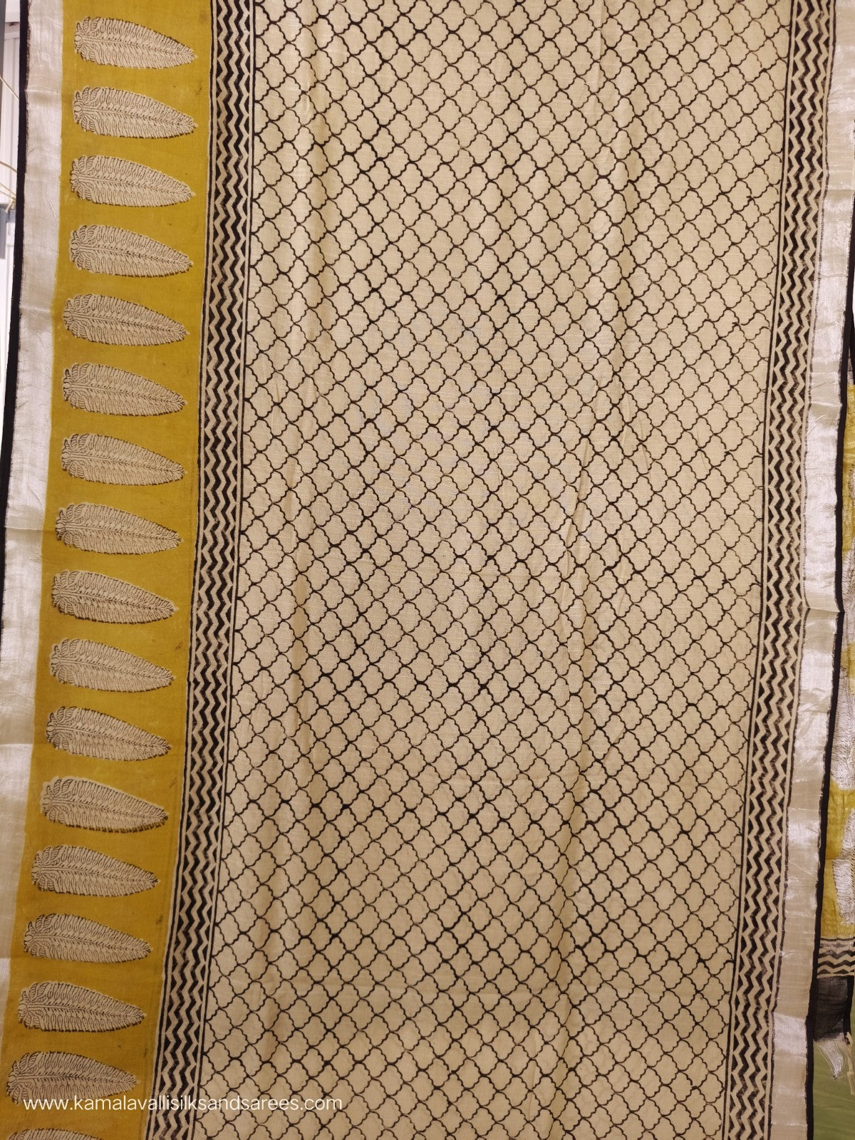 Pure Linen Cotton Saree Beige Colour with Zari Border