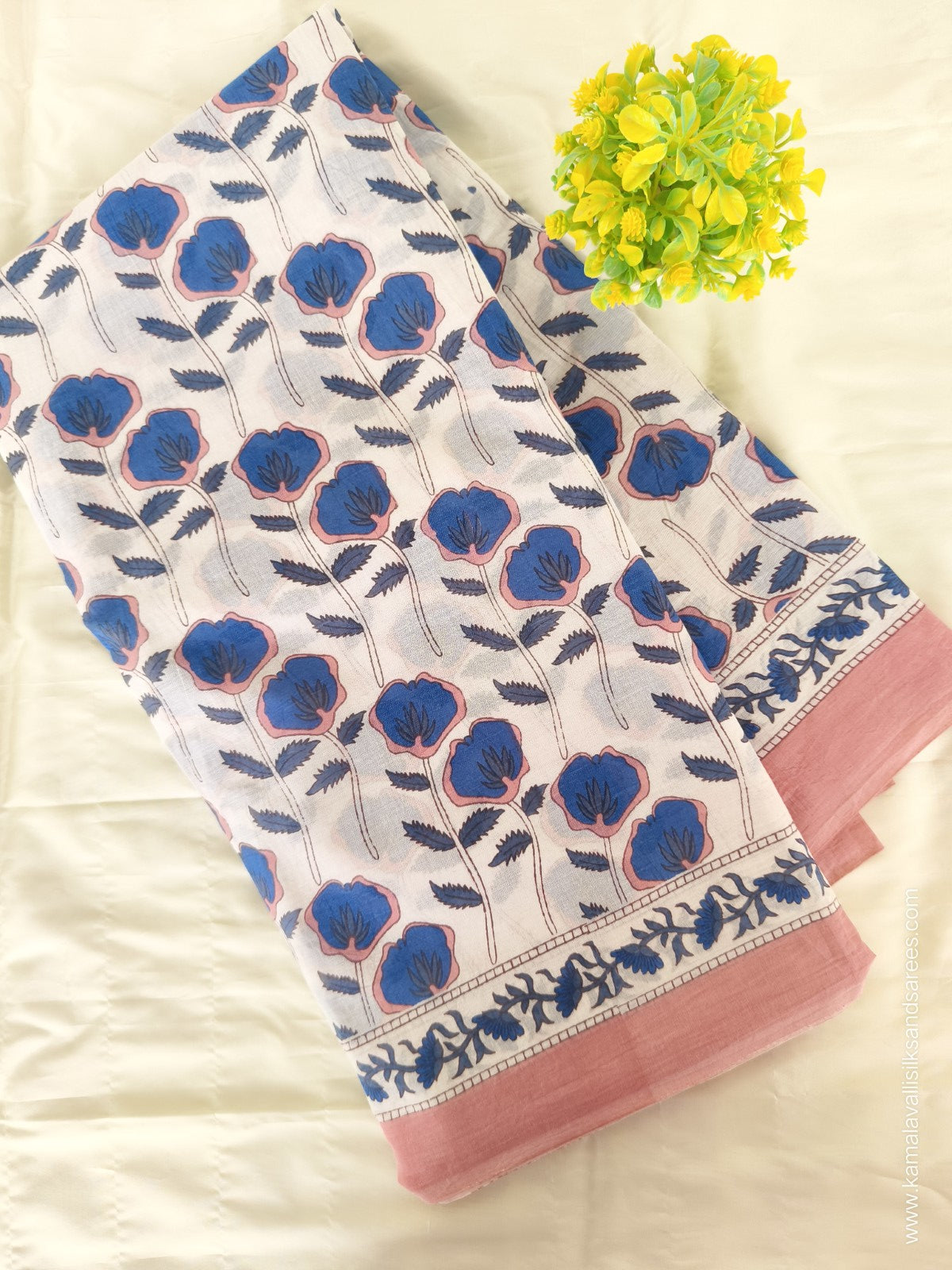 Hand Block Printed Mul Mul Cotton Saree