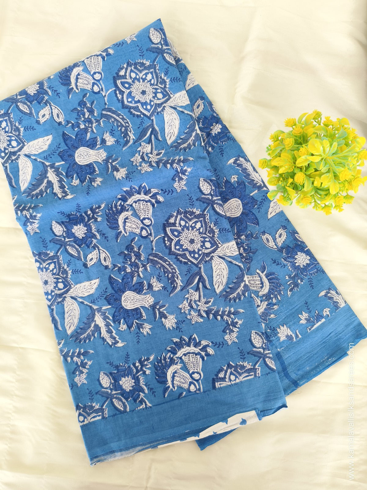 Hand Block Printed Mul Mul Cotton Saree