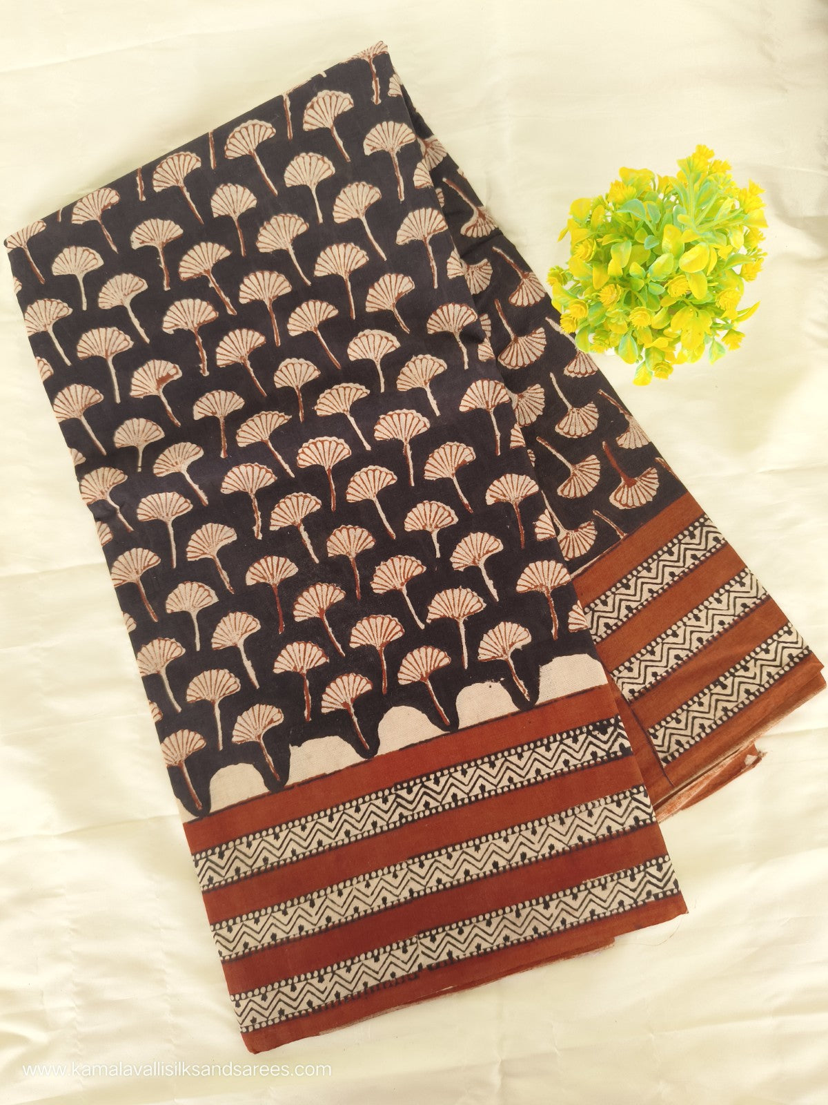 Hand Block Printed Mul Mul Cotton Saree